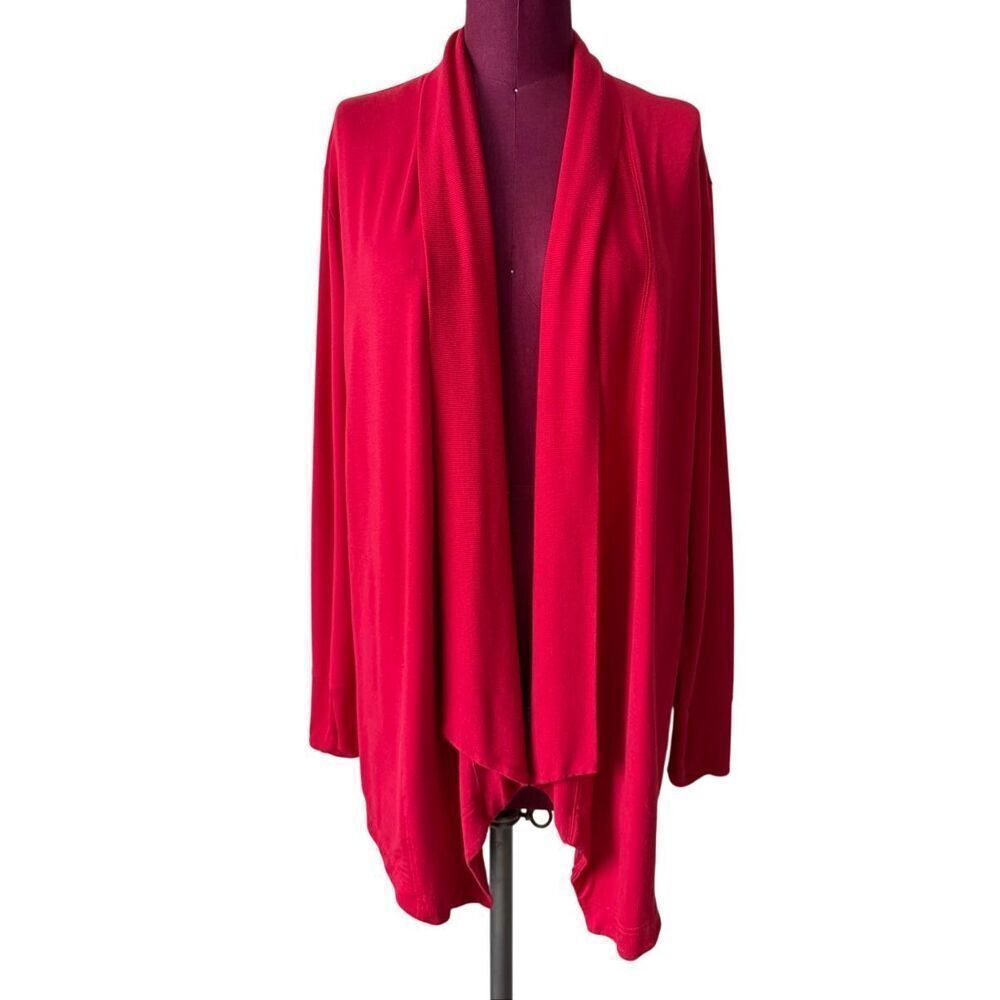 Athleta Cardigan Pranayama NWOT Restore Wrap Open Front Clover Berry Red Medium - Picture 5 of 11